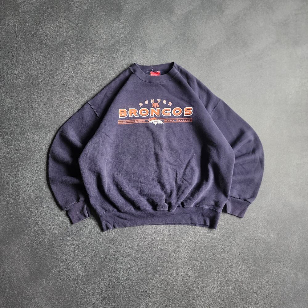 Vintage Denver Broncos NFL Navy Pullover Sweatshirt XL
